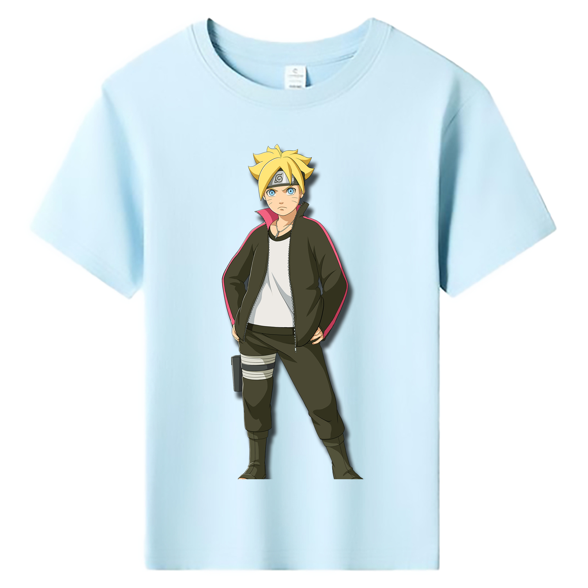 （画像用） NARUTO -ナルト- うずまき ボルト Uzumaki Boruto 綿100％キッズTシャツ（フロントプリント）